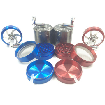 Top Quality Metal Cigarette Herbal Manual Grinder with Hand Crank (ES-GD-001-1)